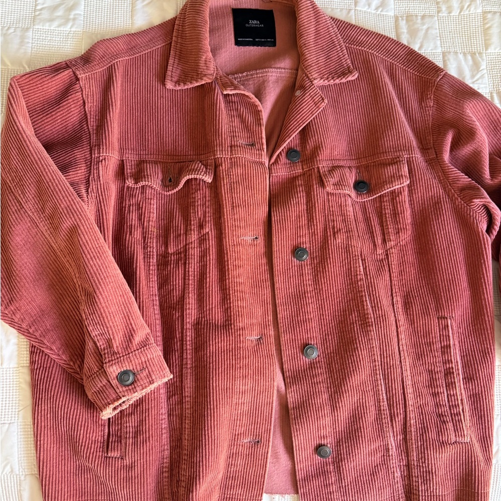Zara Women's Corduroy Jacket - Rose